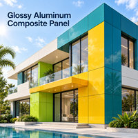 Panneau composite en aluminium brillant 4 mm 1220x2440 mm, revêtement PE blanc, panneau ACM pour revêtements de colonnes décoratifs