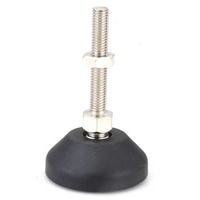 Pieds de nivellement industriels robustes Dia 60 pour meubles, réglables en nylon avec embout en caoutchouc, tournants, M8/M10/M12/M16