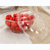 Saladier couvercle pla à emporter salade en plastique boîte pour animaux de compagnie récipient à salade de fruits en plastique