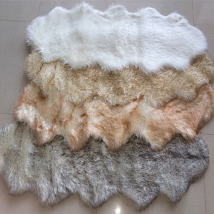 Tappeto in Acrilico a Doppio Strato Effetto Pelliccia di Pecora, Tappeto Shaggy Bianco in Finta Pelliccia, Tappeto Extra Spesso con Fondo in Camoscio - Product Image 4