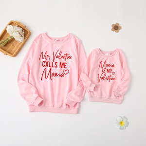 Produttore san valentino felpa abbinata alla <span class=keywords><strong>madre</strong></span> e alla <span class=keywords><strong>figlia</strong></span> per famiglia vestito abbinato Logo stampato personalizzato di alta qualità - Product Image 2