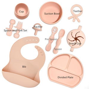 Limpia fácilmente el juego de alimentación para el destete del bebé, utensilios para comer de entrenamiento infantil sin BPA, juego de alimentación de bebé de silicona - Product Image 6
