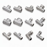 Raccord en T égal en acier inoxydable 304 OEM, moulé par investissement, fileté BSPP BSPT, 1/2, 3/4, 1 pouce, DN15, DN20, DN25, en stock pour l'eau