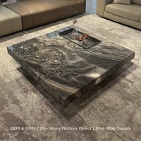 Table basse personnalisable, durable, écologique, en pierre naturelle, moderne, polie, étanche, avec rangement pour salon, en marbre