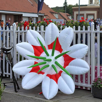 Décoration de scène suspendue blanche, ballon géant gonflable personnalisé en forme de fleur, lumière LED, matériau Oxford/PVC, imperméable, durable, résistant au soleil