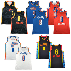 Ucuz toptan 2025 sezon yeni Thunder 8 WILLIAMS basketbol forması, yaz örgü nefes Polyester çabuk kuru erkek formaları - Product Image 1