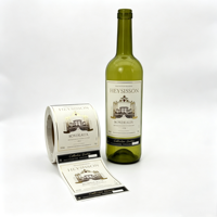 Étiquette adhésive personnalisée écologique en rouleau pour vin, avec estampage à chaud doré, autocollant en papier synthétique pour spiritueux, articles de bar et supermarchés