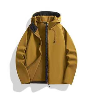 เสื้อแจ็คเก็ตกันลมบุขนแกะสำหรับผู้ชาย กันน้ำ ใส่ได้ทั้งกลางแจ้ง มีฮู้ดและซิปปิด เหมาะสำหรับสภาพอากาศหนาวเย็น - Product Image 1