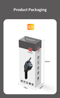 Chargeur de voiture rétractable GXYKIT GC15, chargeur rapide pour allume-cigare 65W+18W USB Type-C 12-24V avec indicateur LED, garantie 1 an