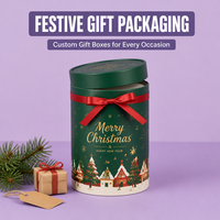 Maßgefertigte Runde Weihnachtsgeschenkboxen Zylinderförmige Kartonröhren mit Schiebedeckel Stabile Pappe Goldfolie Matte Verpackung für Neujahr