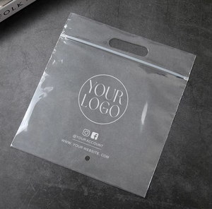 Plastic Zipper <strong>Bag</strong> with Handle Custom Logo Clear Ziplock <strong>Bag</strong> <strong>Small</strong> <strong>Zip</strong> <strong>Bags</strong> for Socks Hats Clothing - Product Image 1