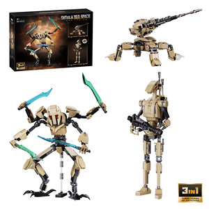 HTL Nuevo Diseño 3 en 1, Set de Bloques de Construcción de <span class=keywords><strong>Guerra</strong></span> Espacial, Figuras Transformables de Robot <span class=keywords><strong>del</strong></span> <span class=keywords><strong>Futuro</strong></span> y Avión de Combate, Juguetes para Niños y Adultos - Product Image 1