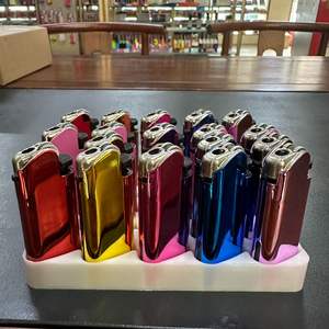 ไฟแช็กโลหะทรงสี่เหลี่ยม ถังขนาดใหญ่ กดเปิดด้วยนิ้วหัวแม่มือ ไฟแช็กแบบใช้หินเหล็กไฟ - Product Image 2