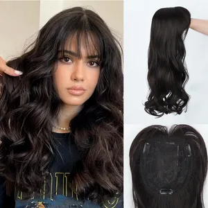 महिलाओं के लिए बालों के टॉपर विस्तार में बालों की अदृश्य क्लिप को पतला करने के लिए बैंग्स के साथ टॉपर सिंथेटिक हेयर टॉपर