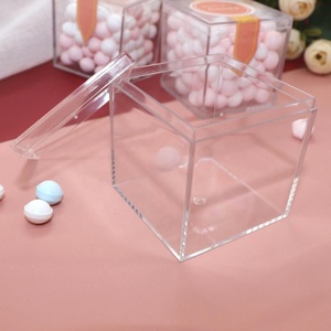 2*2*2 "almacenamiento en el hogar cuadrado dulce azúcar cubo boda Favor claro plástico <span class=keywords><strong>comida</strong></span> contenedor acrílico caja de dulces con tapa - Product Image 6