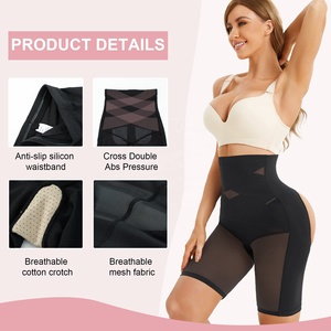 Faja moldeadora de cuerpo de cintura alta para mujer, ropa moldeadora de glúteos con Control de barriga acolchado, <span class=keywords><strong>bragas</strong></span> moldeadoras adelgazantes transpirables - Product Image 4