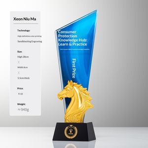 Trophée en résine cristalline Année du Cheval, thème Protection <span class=keywords><strong>des</strong></span> Consommateurs, pour Employé Exceptionnel, Réunion Annuelle, Champion d'Équipe - Product Image 6