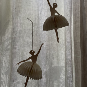 Bailarina chica San Valentín panal plegable tutú creativo hecho a mano <span class=keywords><strong>papel</strong></span> reciclado plegable panal bailarina adorno colgante - Product Image 5