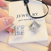 6-7mm Crêpe Géométrique Étoilé Ensemble Boucles D'oreilles Anneau Pendentif Perle & Shell Perles 14K Or Rempli Clip-On Dainty Trois Pièces Cadeau