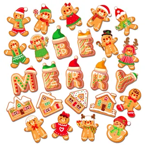 ZK036 Festa De Natal Recortes Homem De Gingerbread Papel Cut Outs Bulletin Board Classroom Decor Papel Cut Outs