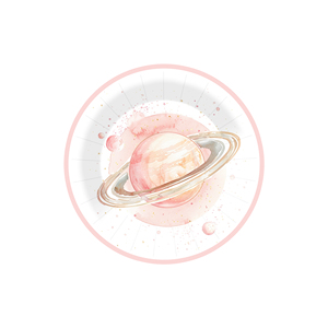 DAMAI - Vajilla Desechable con Temática Espacial, con Diseño de Cohete y Planeta, en Blanco y Verde, Juego de Platos de Papel para Fiestas - Product Image 3