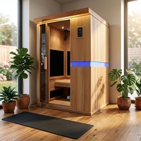 SS-200G Sauna sec 2 personnes à vapeur et infrarouge lointain à spectre complet, en bois massif écologique, facile à utiliser, avec fenêtres en travers.