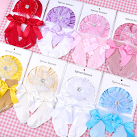 Ensemble de chapeau et de chaussettes pour bébé fille nouveau-né, dentelle européenne et américaine, fleur, ruban diamant, mignon
