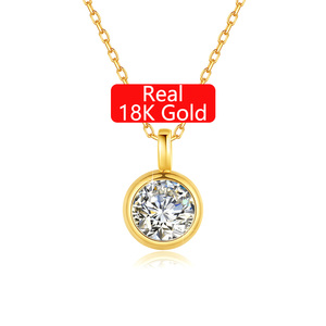 Nhà bán buôn trang sức chất lượng cao, xu hướng mua sắm vàng bảo quản, mặt dây chuyền vàng 18K 5D đính kim cương Moissanite 1 carat dành cho nữ - Product Image 1