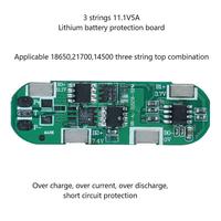 Outils de perçage électrique, Carte de protection de batterie Li-ion 14500 Cell 18650 21700 BMS 3S 11.1V 12V 5A 8A 12A avec équilibrage