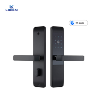 Serrure de porte intelligente RFID en alliage d'aluminium LOCKAI Y9 pour appartement, avec mot de passe, carte et stockage cloud, pour usage domestique, portes en bois/aluminium