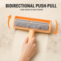 Brosse anti-poils électrostatique moderne, autonettoyante, réutilisable et écologique, à rouleau large bidirectionnel, pour poils d'animaux, canapé, lit et tapis