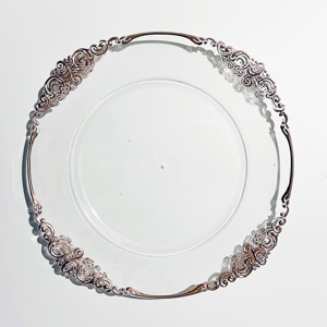 13 pouces <span class=keywords><strong>pas</strong></span> <span class=keywords><strong>cher</strong></span> en gros <span class=keywords><strong>table</strong></span> récif acrylique plastique argent rose or bord clair plaques de présentation décoration de mariage pour le dîner - Product Image 4