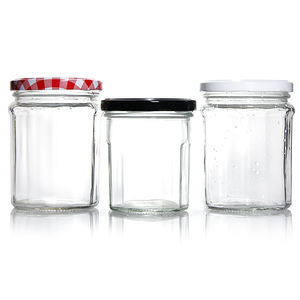 Stockage rond des aliments personnalisé 200ml Conserve en verre Mason Jar Pot de confiture en verre Pot De Confection En Verre Bocal avec couvercle en métal - Product Image 6
