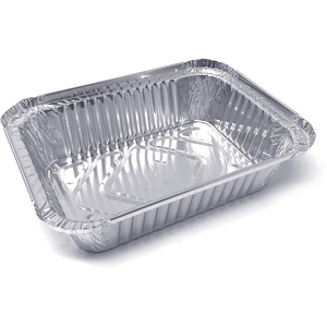 Barquette alimentaire jetable en aluminium de 600 ml, oblongue, 18x13x4 cm, avec couvercle en aluminium, barquettes d'emballage de qualité alimentaire - Product Image 2