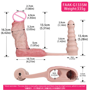Funda Realista para Pene FAAK con Vibrador Anal, Innovador Juguete Sexual de Silicona con Doble Estimulación, Dos Tamaños Disponibles - Product Image 6
