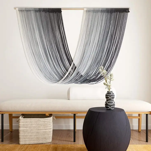 <span class=keywords><strong>Gris</strong></span> nórdico 150x90 cm Boho decoración de <span class=keywords><strong>pared</strong></span> Ombre Tie Dye hilo <span class=keywords><strong>tapiz</strong></span> bohemio con palo de madera - Product Image 5