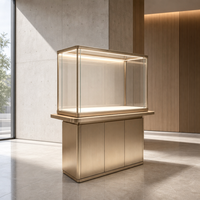 Comptoir d'exposition de bijoux et de montres sur mesure avec vitrine en verre, éclairage LED et armoire de rangement