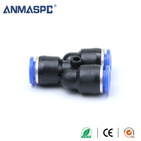 Conector Neumático en Y PY, Divisor de Manguera de Aire de 3 Vías de Conexión Rápida, Conector Rápido en Y Igual para Tubo PU/PA/PE
