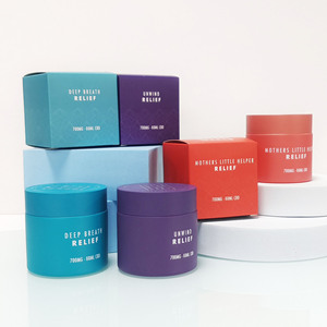 30g 50ml Custom Luxury Black Empty Glass Cosmetic Cream Jars with Plastic Cap Skincare Face Cream Jar with Box - Product Image 1