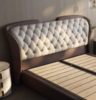 Lit de rangement réglable en cuir de style italien moderne, luxe léger, avec trois tiroirs, système à pression d'air, écologique et très durable