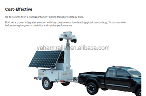 Năng lượng mặt trời 1200 Wát di động giám sát tháp ánh sáng Camera không dây giám sát & thời gian thực hệ thống cảnh báo - Product Image 2