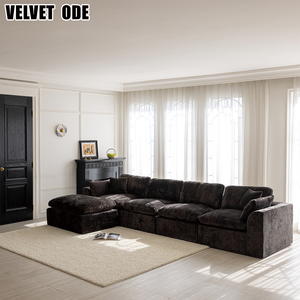 Canapé Nuage en Velours Style Victorien, Canapé Sectionnel Compressé, Mobilier de Salon Moderne de Luxe – Offre Spéciale - Product Image 3
