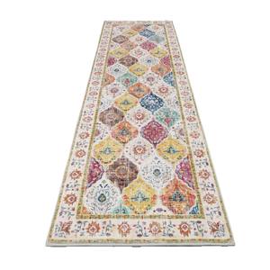 Tapis de couloir Bohemia rectangulaire à motif médaillon, résistant aux taches, en fibre de polyester, pour usage domestique, 2x8 pieds - Product Image 3