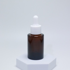 New 30ml Round Glass Transparent Frosted Flat Shoulder Dropper <b>Bottle</b> - Product Image 6