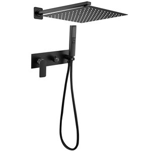 लक्जरी काले दीवार होटल बाथरूम छिपा में छुपा वर्षा वर्ग बाथरूम में शावर सेट - Product Image 1