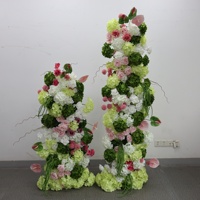 Fleurs artificielles pour arrangements floraux de mariage, pilier floral artificiel pour la décoration de l'allée et de la scène de mariage