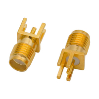 Conector Coaxial RF SMA Hembra de Ángulo Recto para Montaje en PCB, Conector SMA-KE con Patilla Desplazada, 50 Ohmios, DC-6GHz