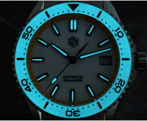 Reloj Automático para Hombre <span class=keywords><strong>San</strong></span> <span class=keywords><strong>Martin</strong></span> SN0129D, Reloj de Pulsera Mecánico de 39 mm, Resistente al Agua 20 ATM, Esfera de Esmalte, Bisel de Zafiro Totalmente Luminoso, NH35 - Product Image 4