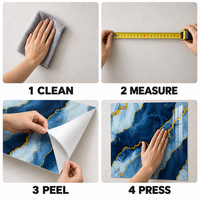 Papier peint adhésif en marbre bleu foncé, feuilles de mousse PET XPE de 1,8 mm pour la rénovation de la chambre à coucher