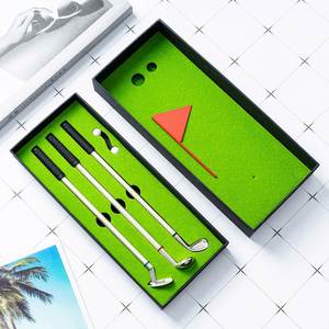 Ensemble de stylos de golf miniature pour cadeau promotionnel - 3 couleurs d'encre, anti-stress de bureau et idée de cadeau d'anniversaire original - Product Image 1